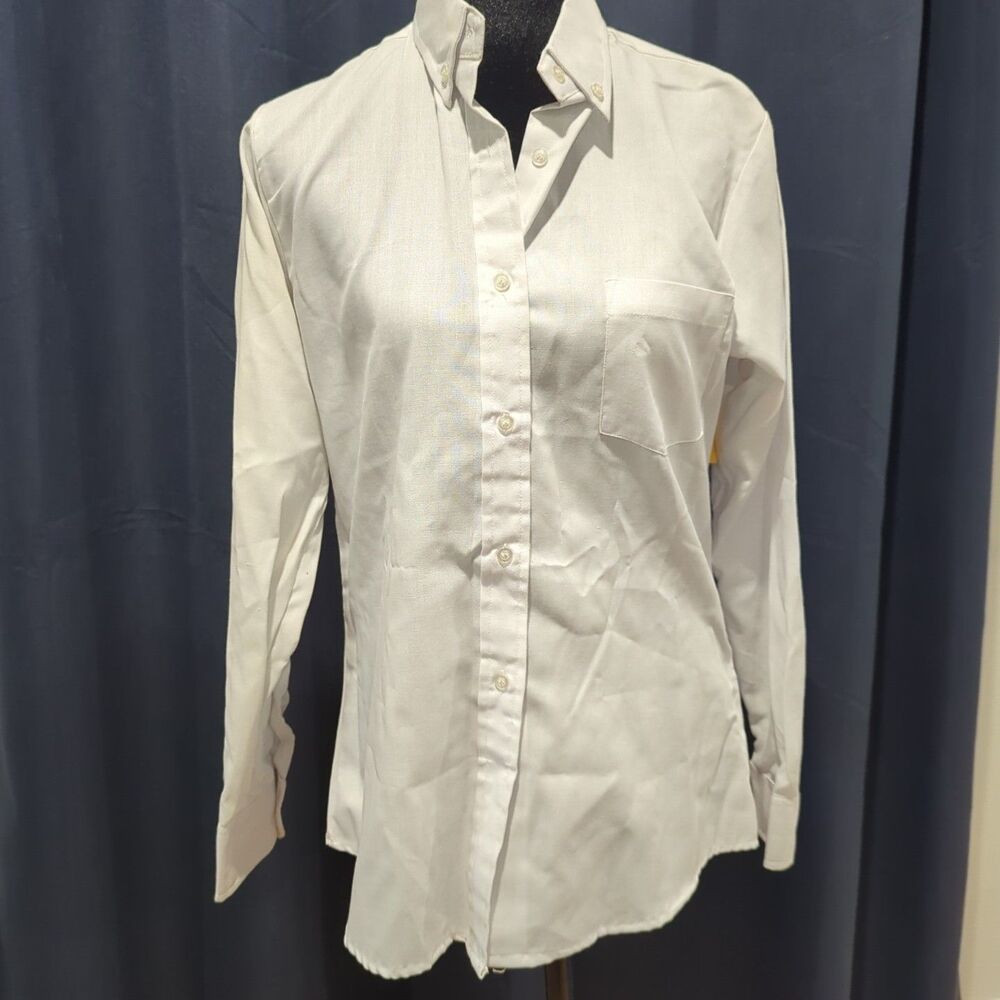 Vintage Deepa Designer White Button Up Women's Shirt 11/12